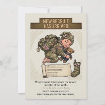 Militärische Geburtsanzeige Neuer Rekrut Mädchen