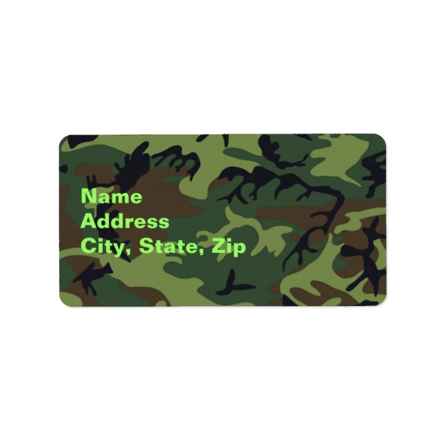 Militärische Green-Camouflage Adressaufkleber (Vorne)