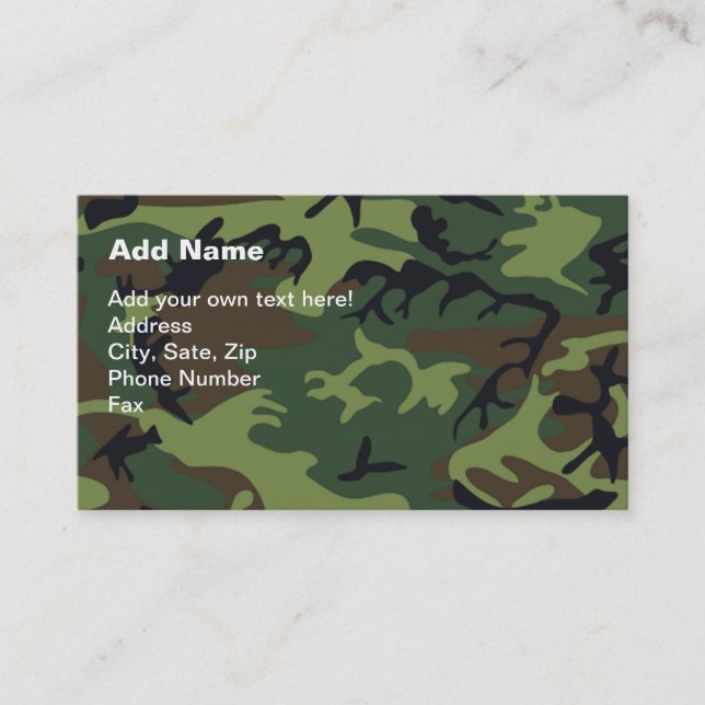 Militärische Green-Camouflage Visitenkarte (Vorderseite)