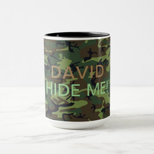 Militärische grüne Camouflage Ihr Name verbirgt mi Tasse (Zentrum)