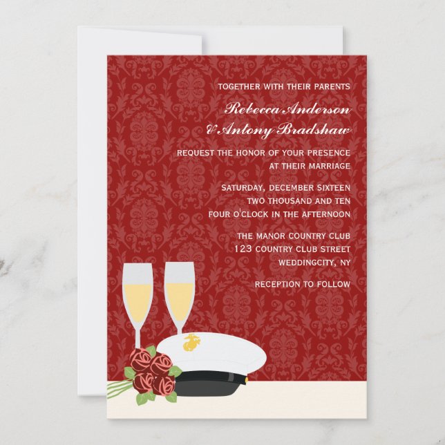 Militärische Hochzeitseinladungen Einladung (Vorderseite)