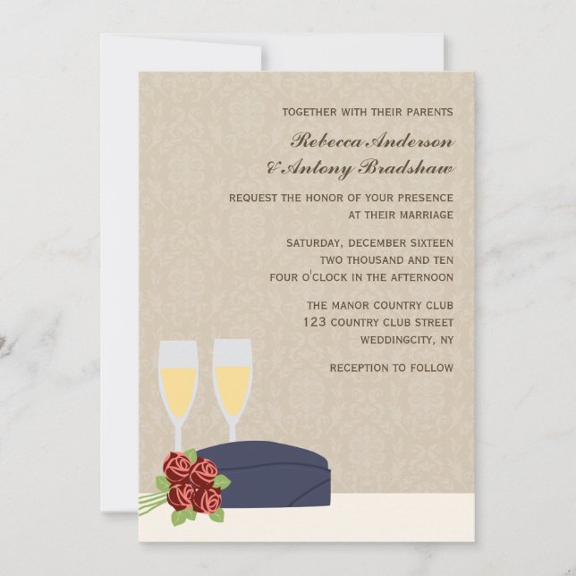 Militärische Hochzeitseinladungen Einladung (Vorderseite)