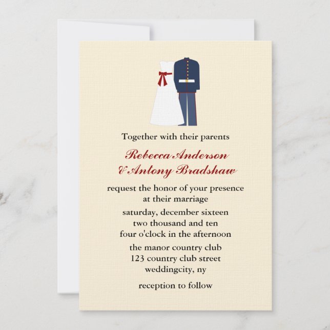 Militärische Hochzeitseinladungen Einladung (Vorderseite)