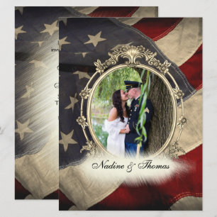 Militärische Hochzeitsszenografie der amerikanisch Einladung