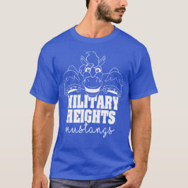 Militärische Höhen Mustangs weiß auf blau T-Shirt
