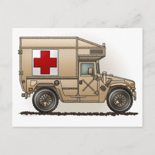 Militärische Hummer Krankenwagen Postkarte