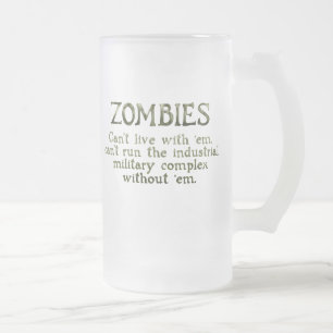 Militärische Industriekomplex Zombies Mattglas Bierglas