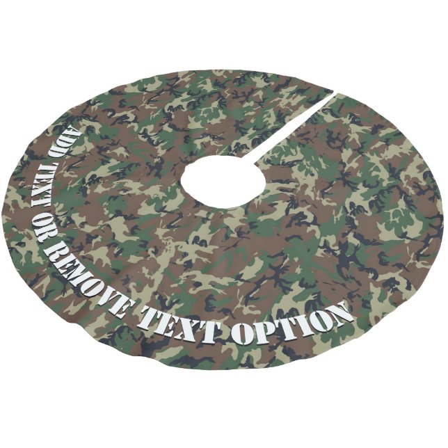 Militärische Kamouflage im Wald Polyester Weihnachtsbaumdecke (Schrägansicht)