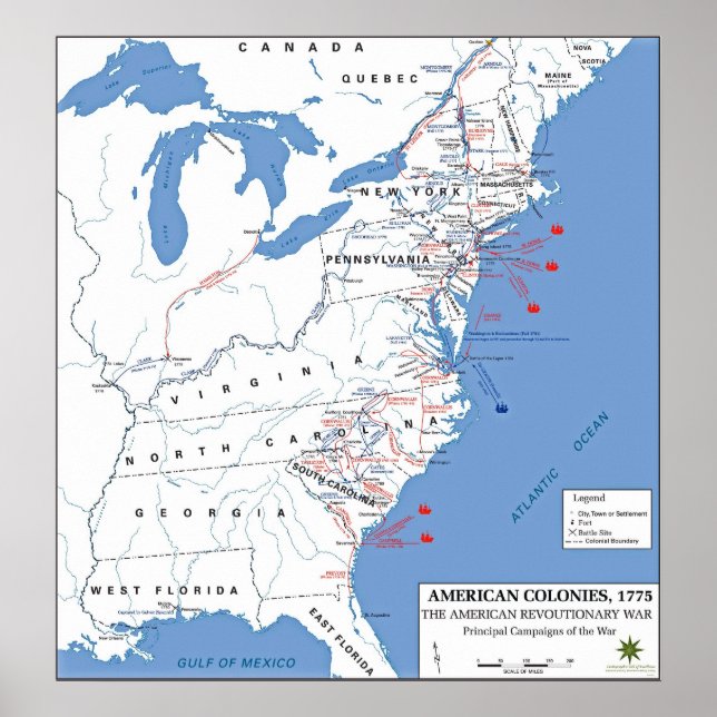 Militärische Kampagnen der Amerikanischen Revoluti Poster (Vorne)
