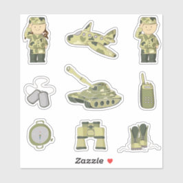 Militärische Kinder Grüne Camouflage Aufkleber