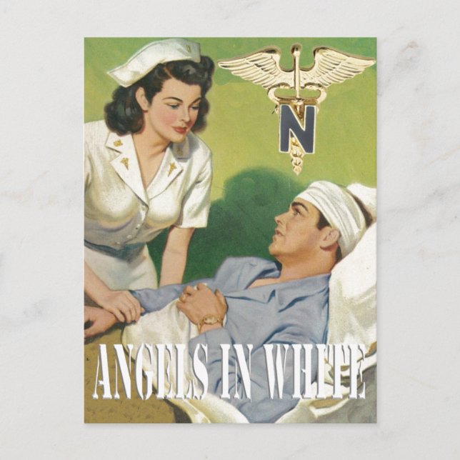 Militärische Krankenschwestern - Engel im weißen P Postkarte (Vorderseite)