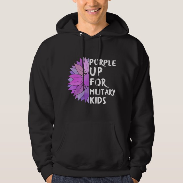 Militärische lila Kindersonnengebläse Hoodie (Vorderseite)