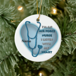 Militärische Luftwaffe für blaues Herz Keramik Ornament