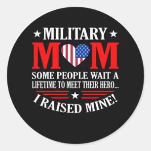 Militärische Mama Ich hob meinen Helden-bewaffnet Runder Aufkleber