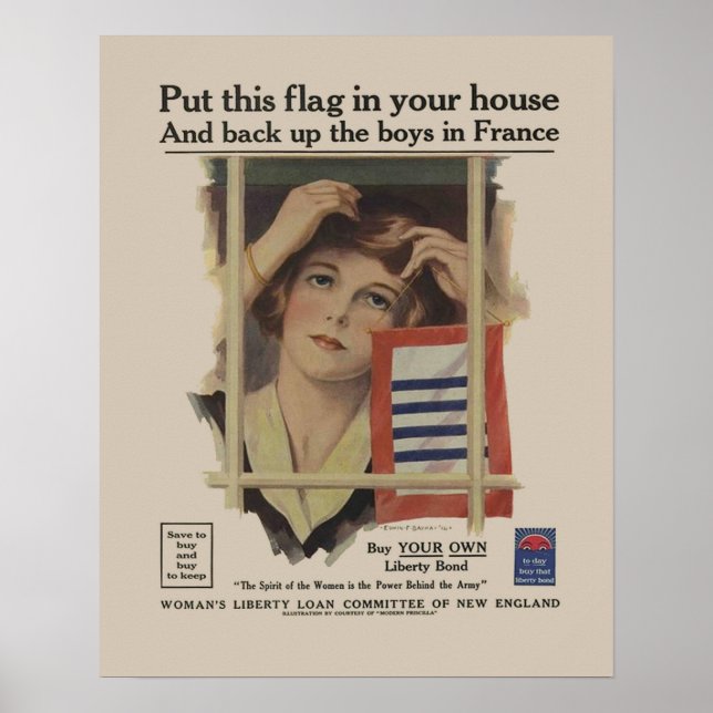 Militärische Mutter der Vintagen Freiheitsanleihe  Poster (Vorne)