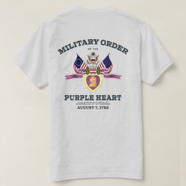 Militärische Ordnung des Lila Herz-T - Shirt (Design Rückseite)