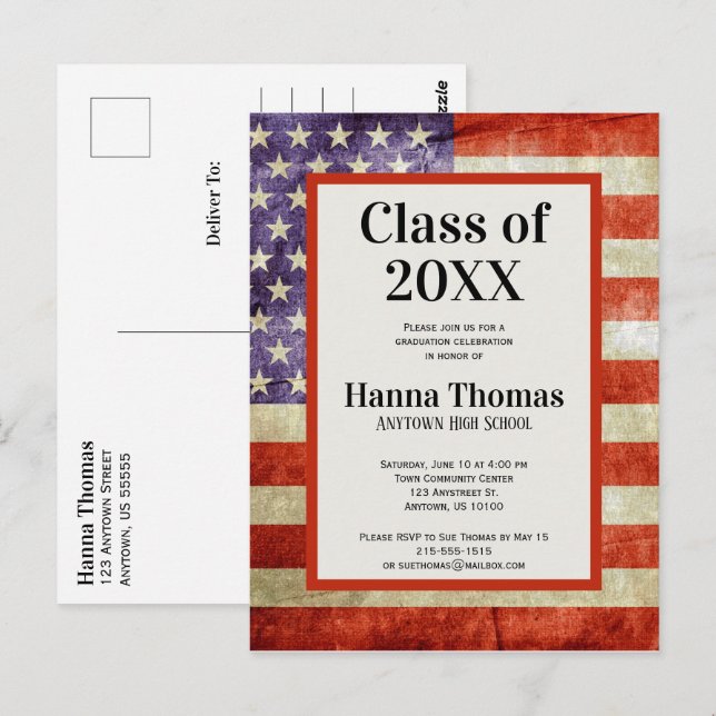 Militärische Patriotische Graduierungspartei der U Postkarte (Vorne/Hinten)