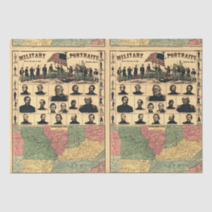 Militärische Portraits aus dem zivilen Krieg, wied Seidenpapier