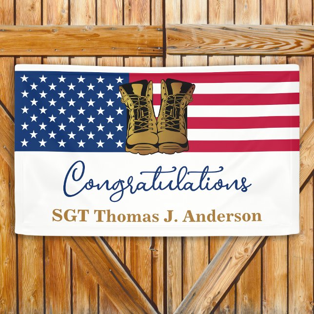 Militärische Rente amerikanische Flagge Gold Boots Banner (Von Creator hochgeladen)