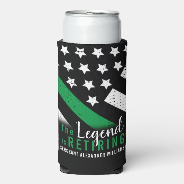 Militärische Rente - dünne, grüne Flagge - Armee Selters Dosenkühler (Seltzer Vorderseite)
