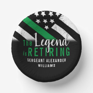 Militärische Rente - dünne, grüne Linie Flaggenarm Pappteller