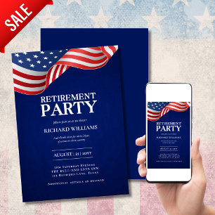 MILITÄRISCHE RÜCKZAHLUNG Patriotisches US-FLAG-Tem Einladung