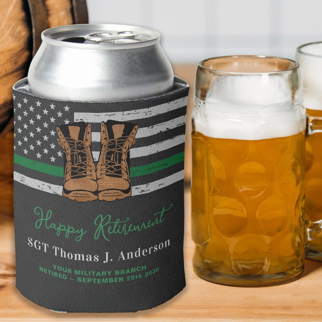 Militärische Ruhestandsleder dünne, grüne Armee Dosenkühler (Von Creator hochgeladen)