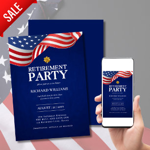 MILITÄRISCHE RÜSTUNG Gold Oak Leaf Oberst US-Flagg Einladung