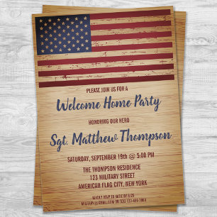 Militärische Soldatin Homecoming Party American Fl Einladung