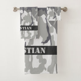 Militärische Stadt - Muster Personalisiert Badhandtuch Set