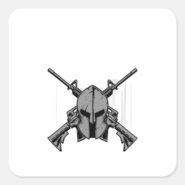 Militärische Stärke Quadratischer Aufkleber (Vorderseite)