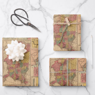 Militärische strategische Karten des Vintagen Ziv Geschenkpapier Set