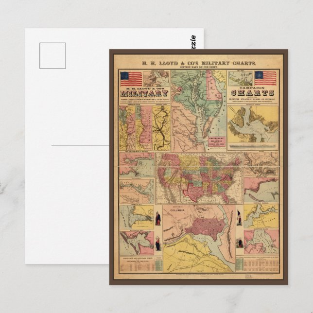 Militärische strategische Karten des Vintagen Zivi (Vorne/Hinten)