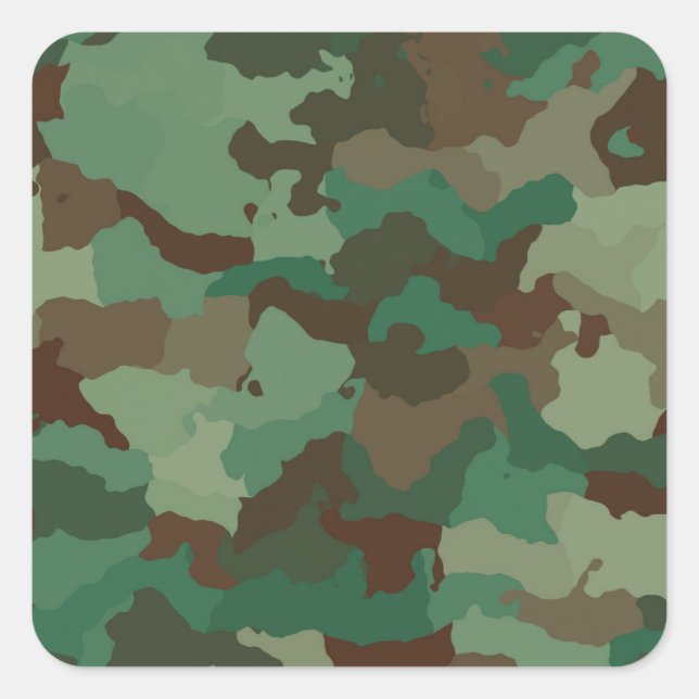 militärische Tarnkammern Quadratischer Aufkleber (Vorderseite)
