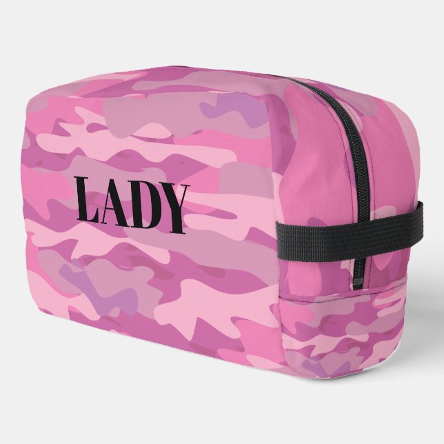 Militärische Tarnkappentoiletasche der rosa Camouf Waschbeutel (Linke Seite)