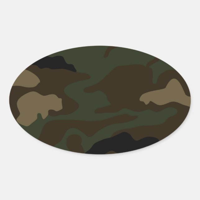 militärische Tarnmuster Ovaler Aufkleber (Vorderseite)