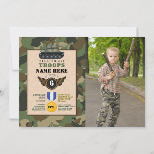 Militärische Truppen der Armee Geburtstagspartei C Einladung