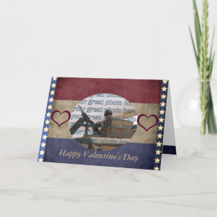 Militärische Valentine-Foto-Rahmenkarte Feiertagskarte
