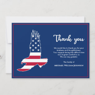 Militärische Veteran Beerdigung Eagle American Fla Dankeskarte
