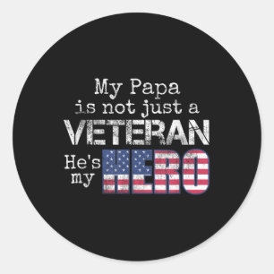 Militärische Veteranen unterstützen meine Papa Us  Runder Aufkleber