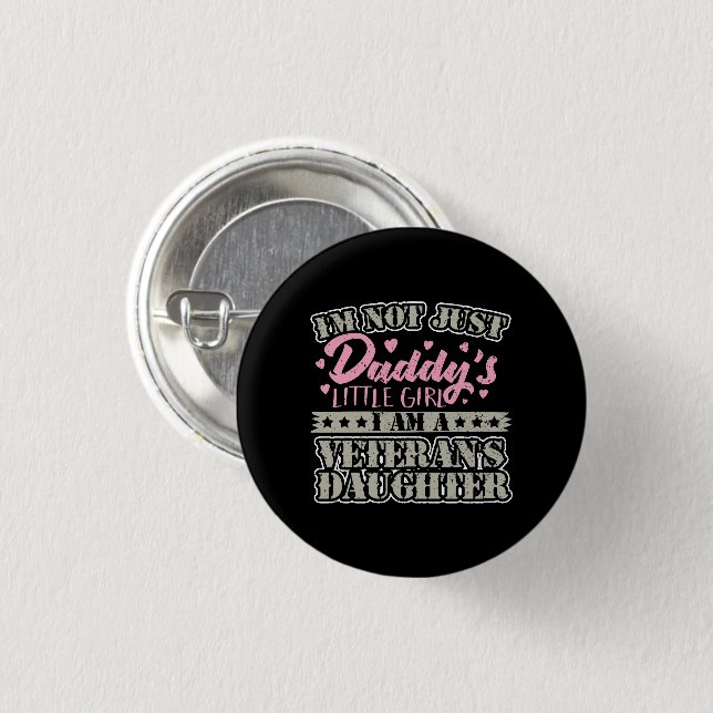 Militärische Veteranentochter - Papa's Kleines Mäd Button (Vorne & Hinten)