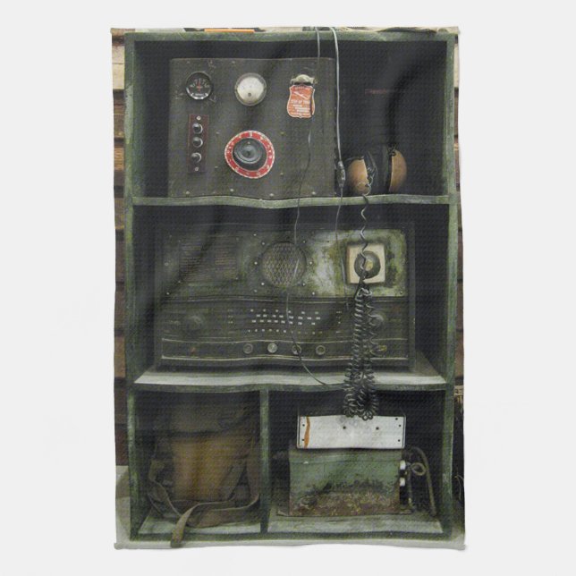 Militärische Vintage Funkausrüstung Handtuch (Vertikal)