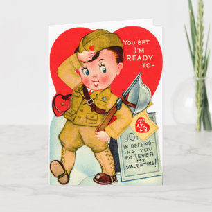 Militärische Vintage Karte des Valentines Tages