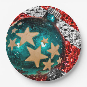 Militärische Weihnachtsstars Stripes Holiday Desig Pappteller
