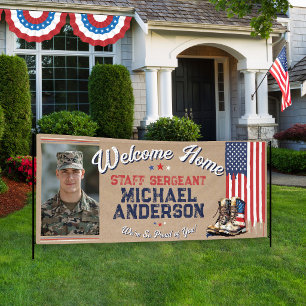 Militärische Willkommensgruß-US-Flaggen-Stiefel-Ru Banner