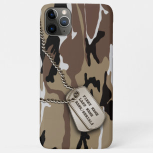 Militärische Wüste-Camouflage mit Hundemarke Case-Mate iPhone Hülle