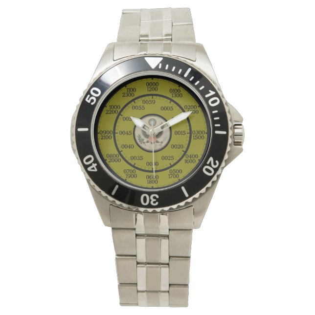 Militärische Zeitraupe Green Americana Armbanduhr (Vorderseite)