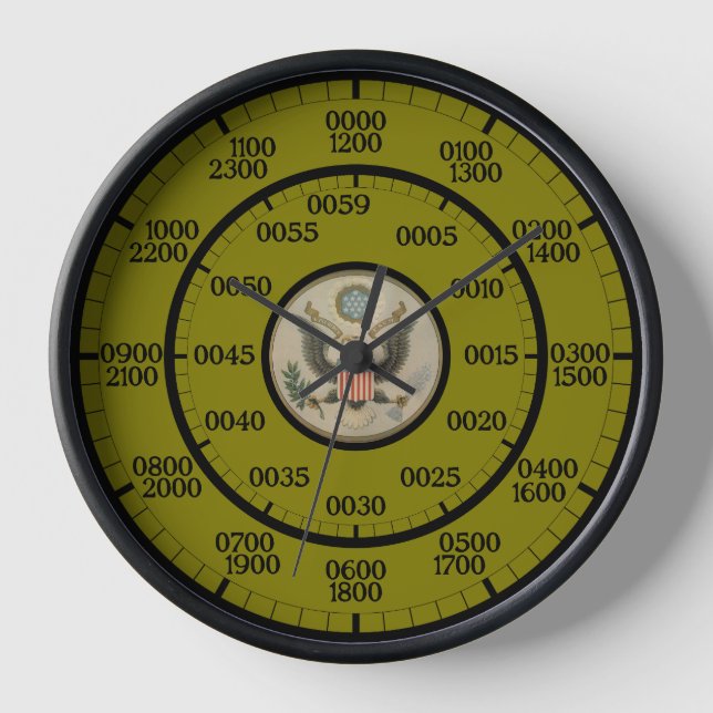 Militärische Zeitraupe Green Americana Uhr (Vorderseite)