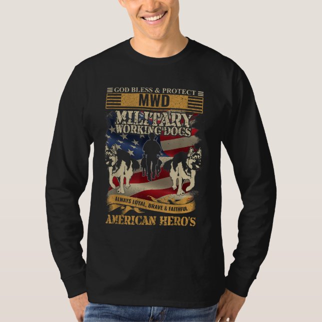 Militärischer Arbeitshund - Patriotischer amerikan T-Shirt (Vorderseite)