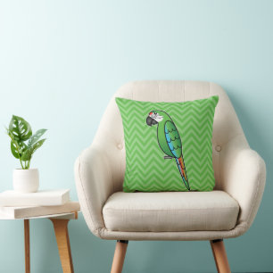 Militärischer Cartoon Macaw Parrot Bird Kissen